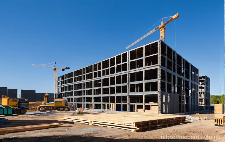 현대건축물 친환경 건축법 - **A futuristic, eco-friendly cityscape at sunset, showcasing high-rise buildings seamlessly integrat...