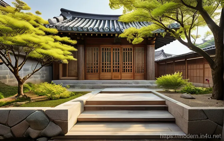 현대건축물 친환경 건축법 - **A clean and organized modular construction site under a clear blue sky, demonstrating efficient an...