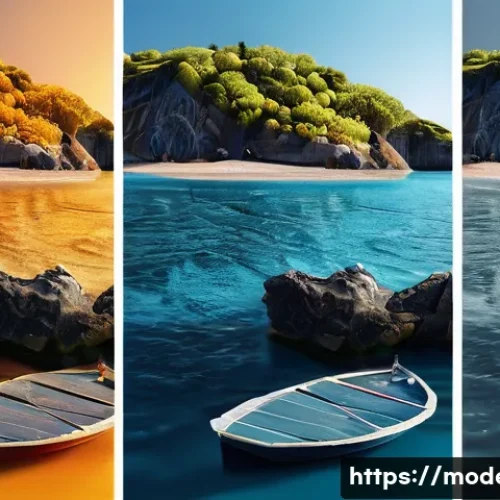 현대건축물 모듈러 건축 - Here are three detailed image prompts: