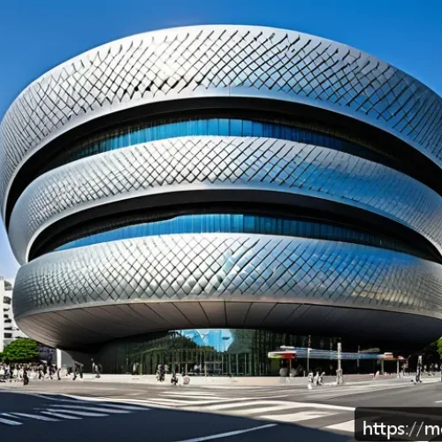 Home 31 현대건축물 파라메트릭 디자인 적용 - A futuristic architectural landmark featuring the Dongdaemun Design Plaza (DDP) with sleek, flowing ...